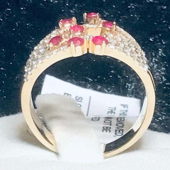 ⭐️ HOST PICK⭐️ 14K Yellow Gold Genuine Ruby & Diamond Ring - Picture 9 of 15